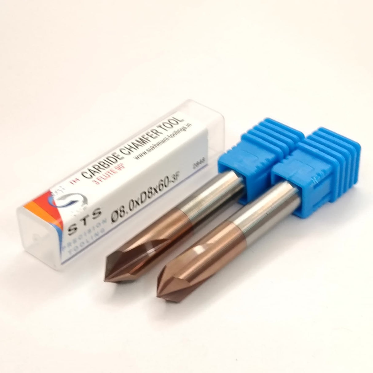 Carbide chamfer tool with blue handle