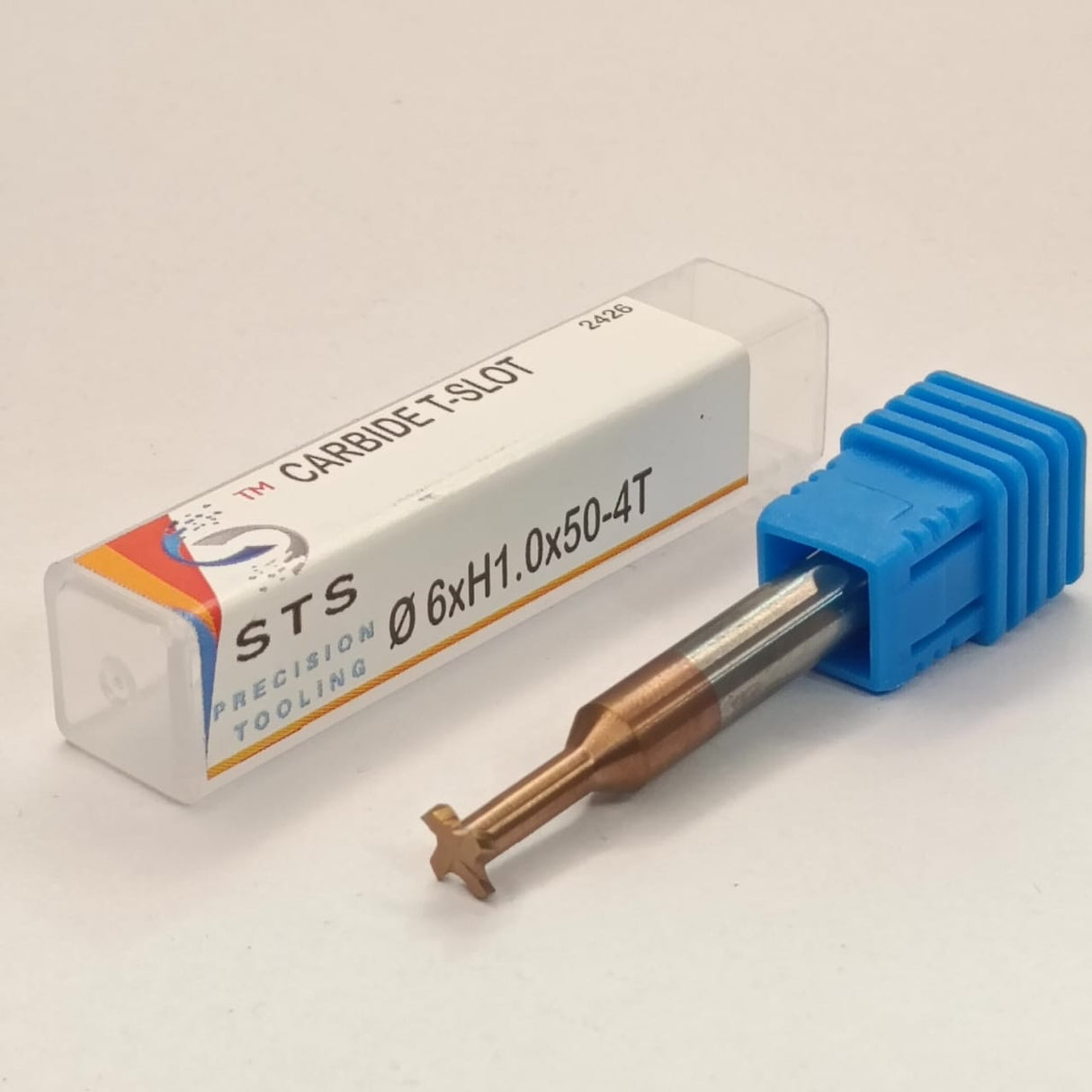 Carbide tool with blue handle and packaging