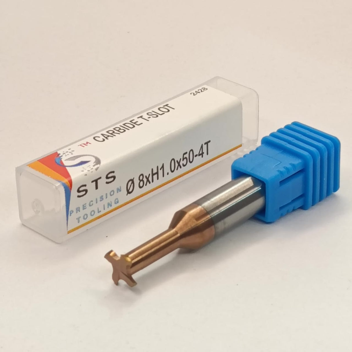 Carbide tool with blue handle and packaging