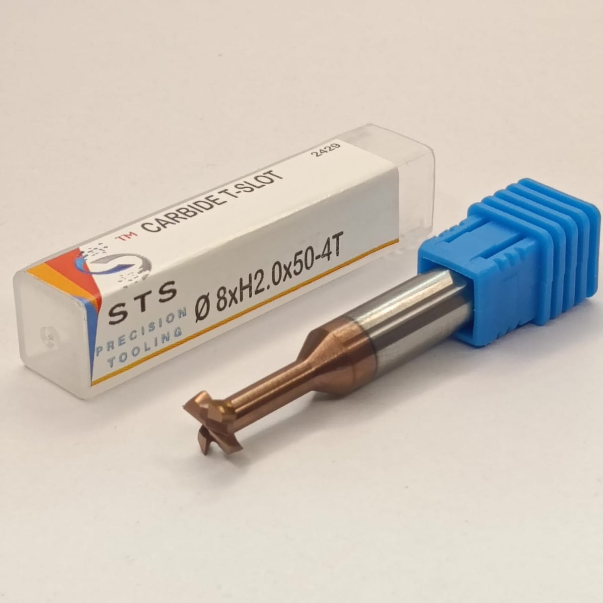 Carbide tool with blue handle and packaging