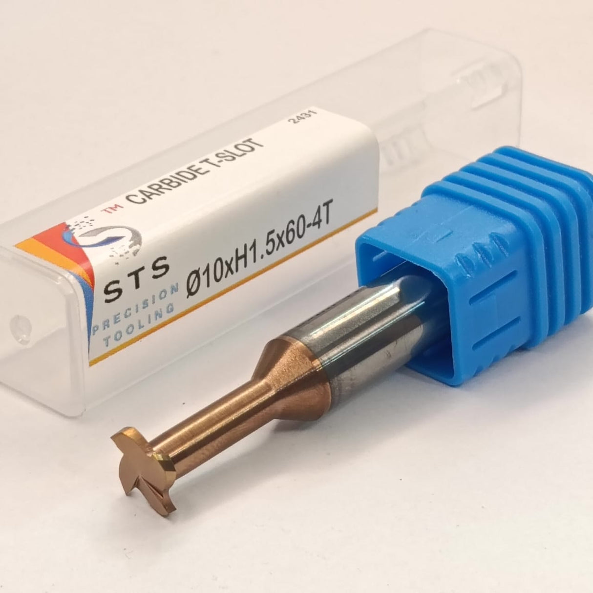 Carbide tool with blue handle and packaging