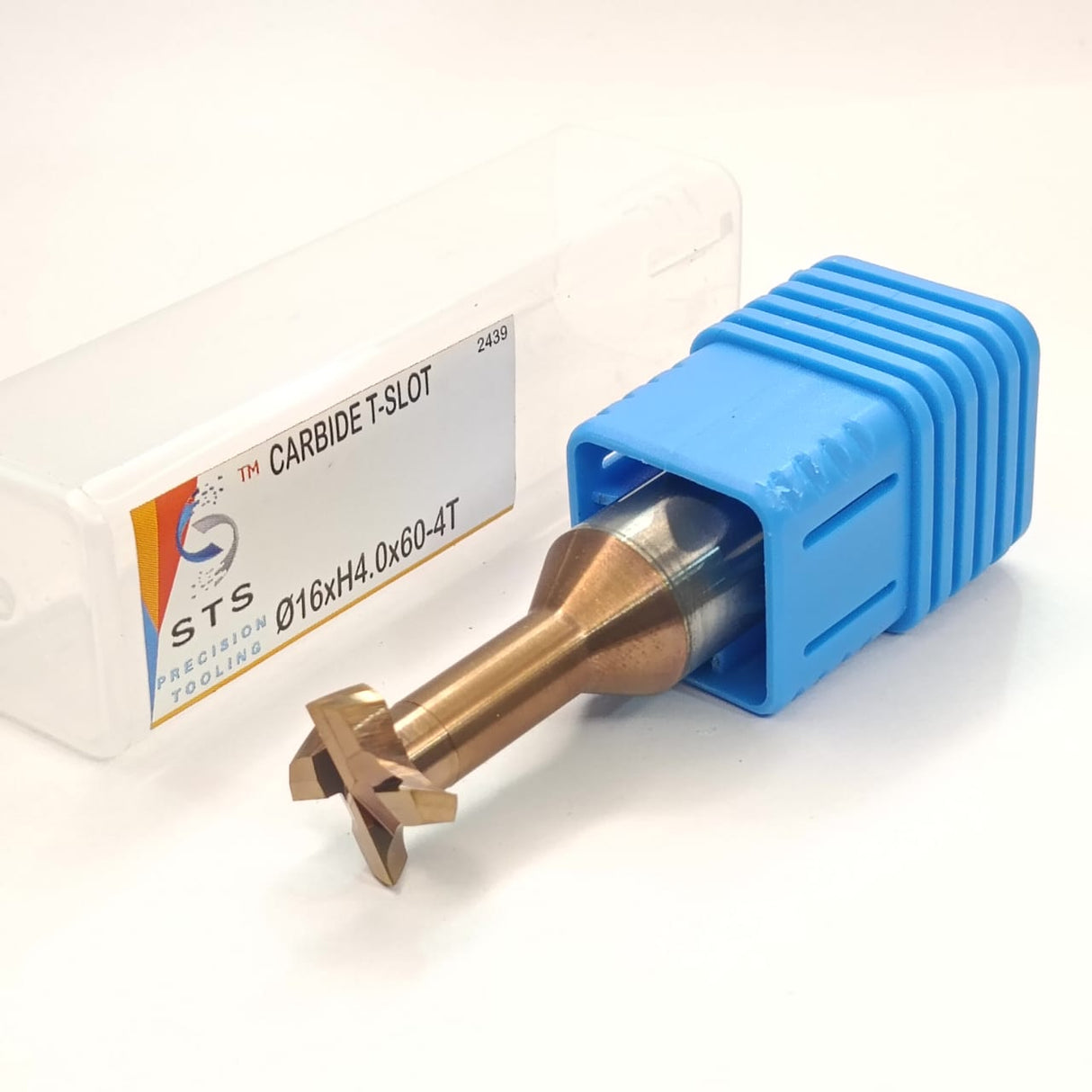 Metal drill bit with blue handle