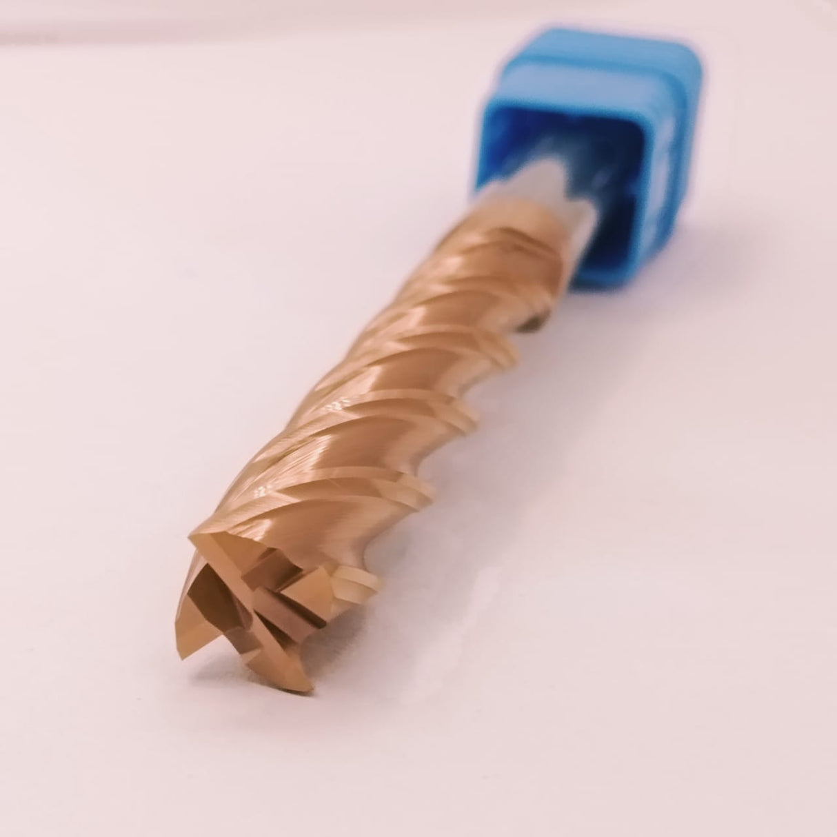 Drill bit with a blue handle