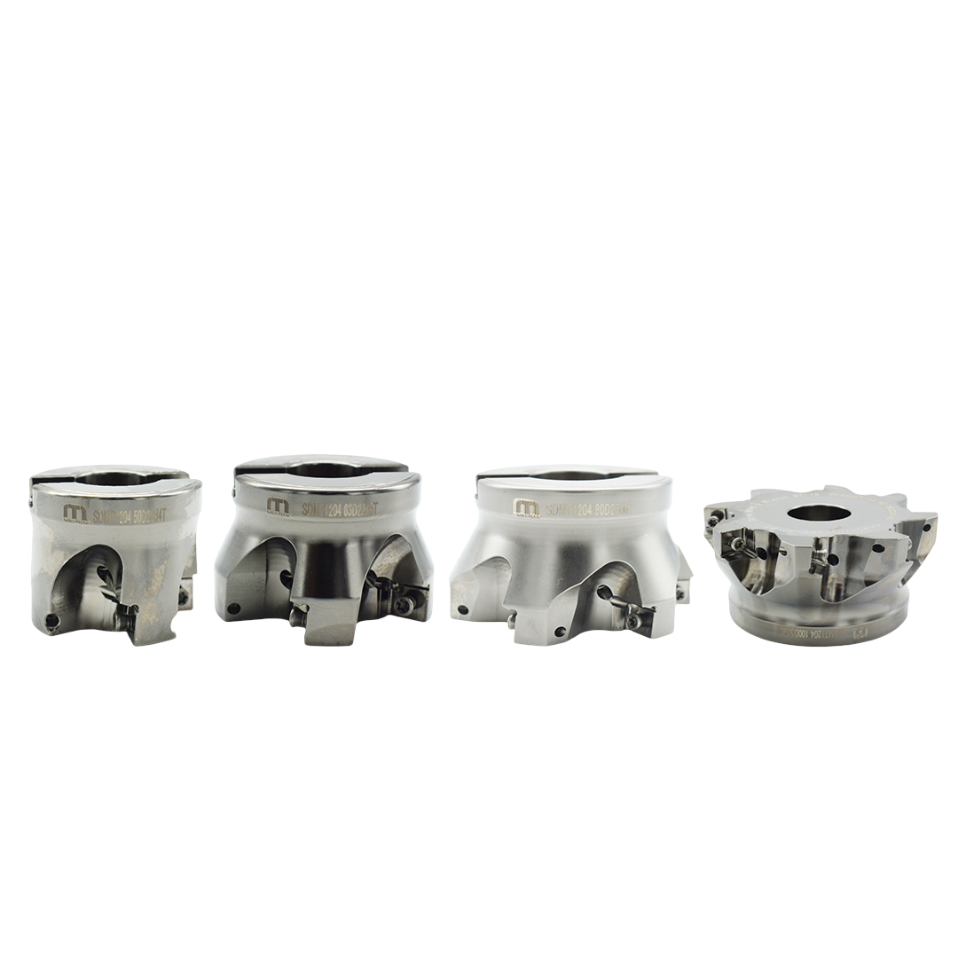 Four metal cylindrical components