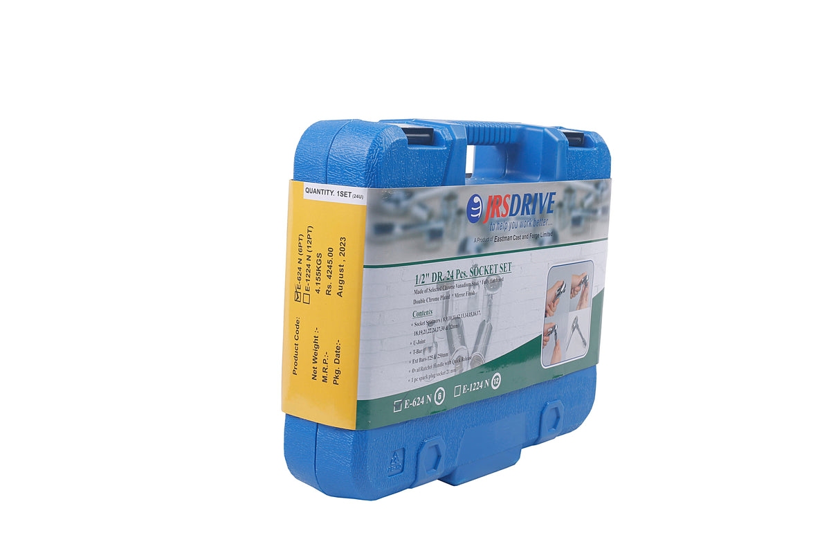 Eastman Chrome Vanadium Steel Square Drive Socket Set 24 Pcs E-624N