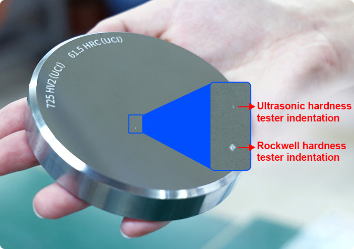 Ultrasonic hardness tester calibration test block