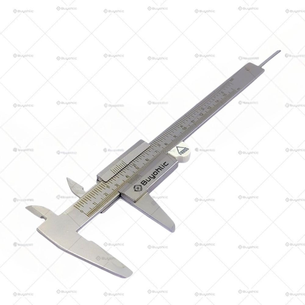 Vernier caliper measuring tool with sliding scale mechanism