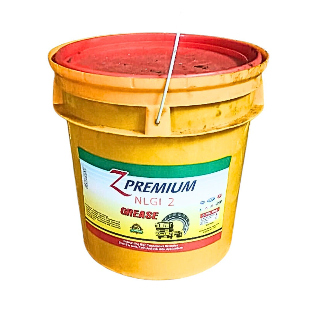 Yellow bucket of Z Premium NLGI 2 grease