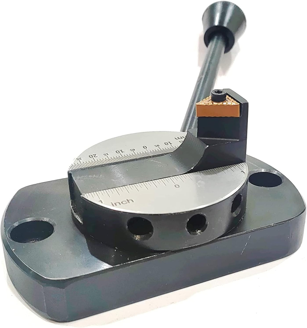 Lathe setup using Buyohlic ball turning attachment with scale
