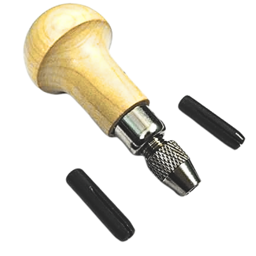 Wood handle pin vise tool