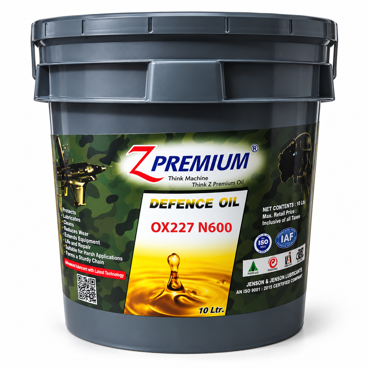 Premium camouflage defence oil bucket