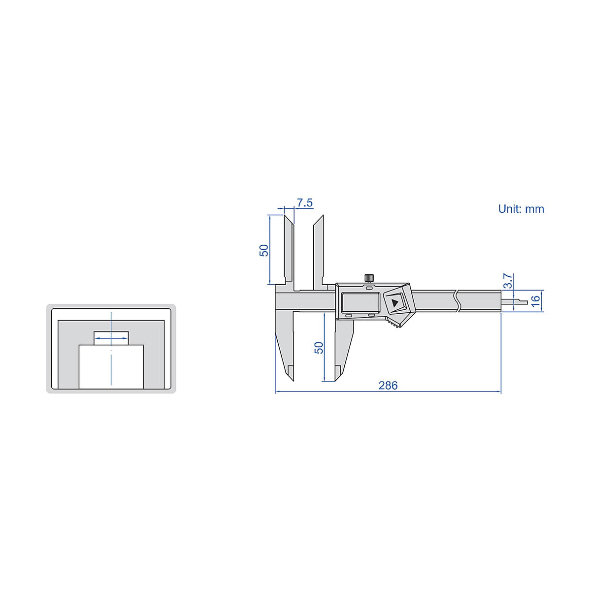 Insize digital caliper diagram