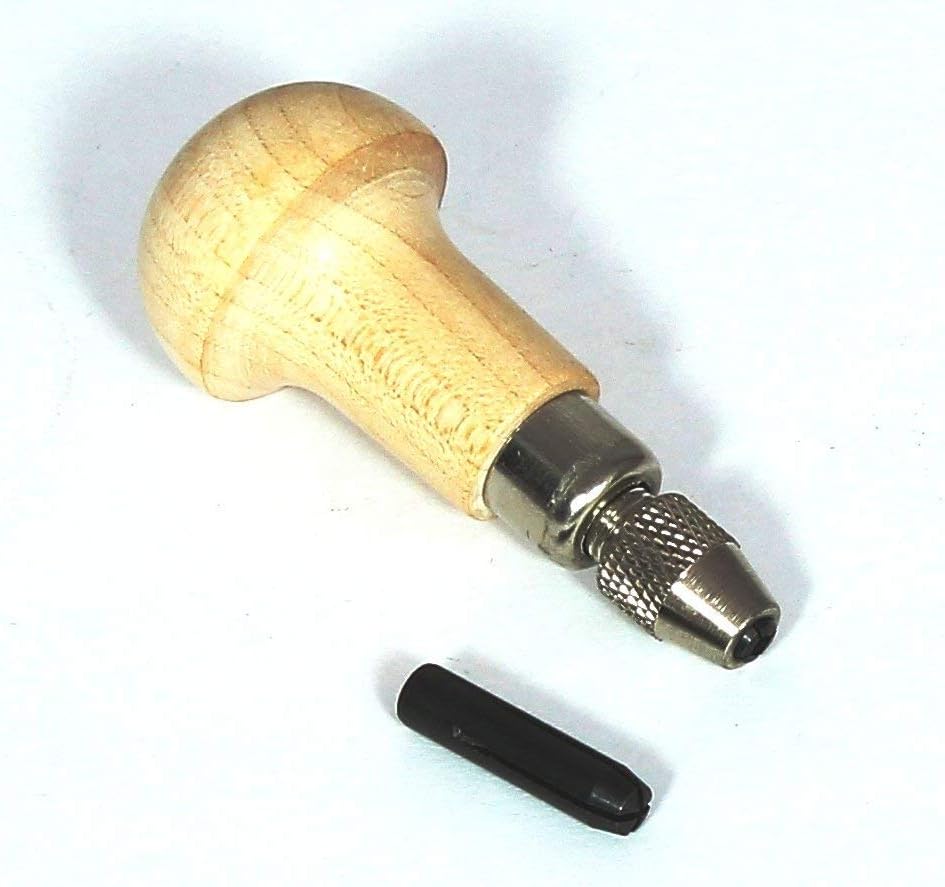 Wood handle pin vise tool