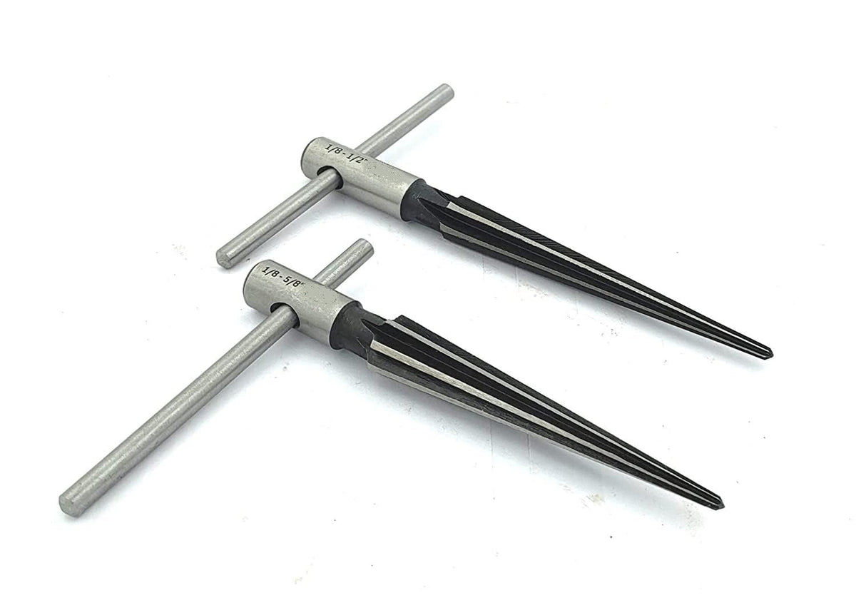 Set of 2 hand taper reamers with T-handle bar grips