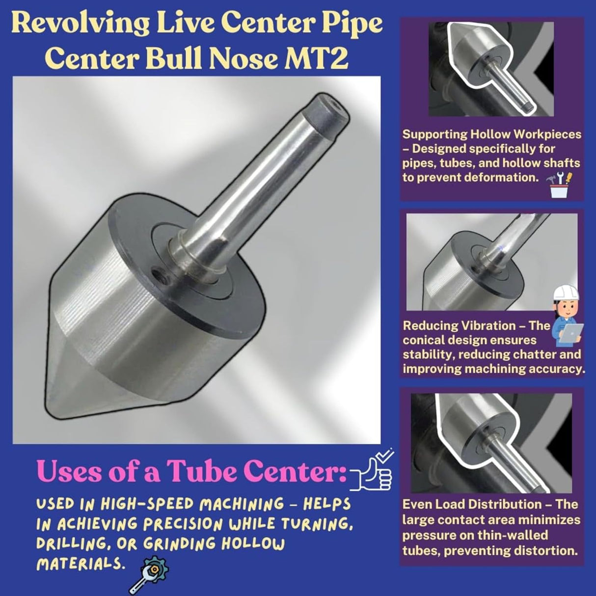 Revolving pipe bull nose center
