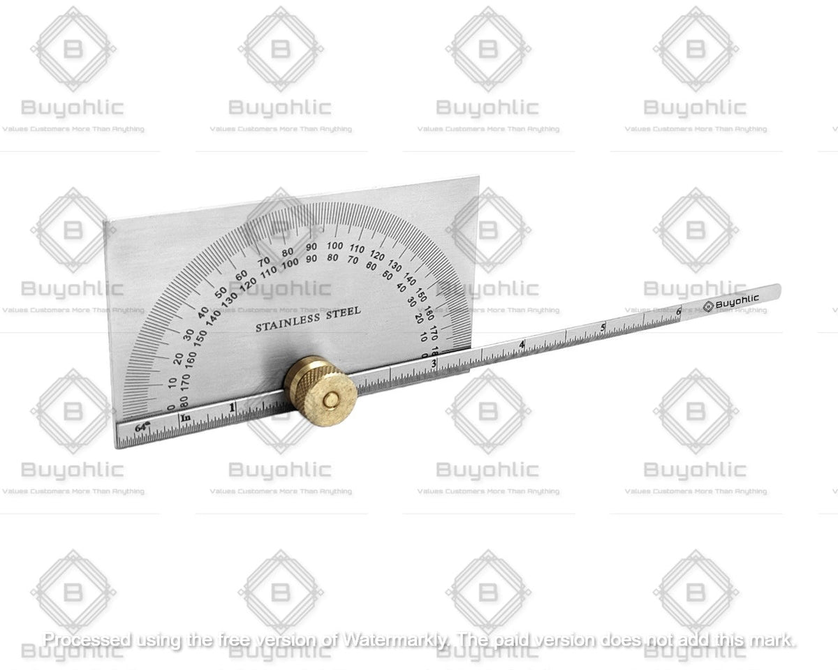 Rectangular head protractor ruler