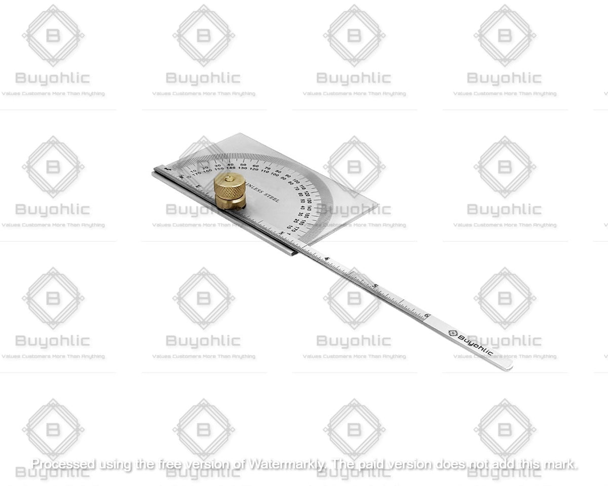 Buyohlic Stainless Steel Protractor 0-180 degrees Machine Tools