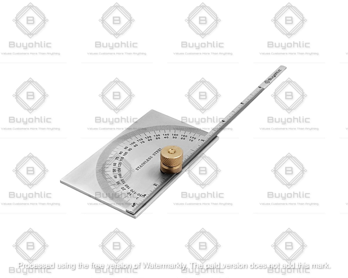 Rectangular head protractor ruler