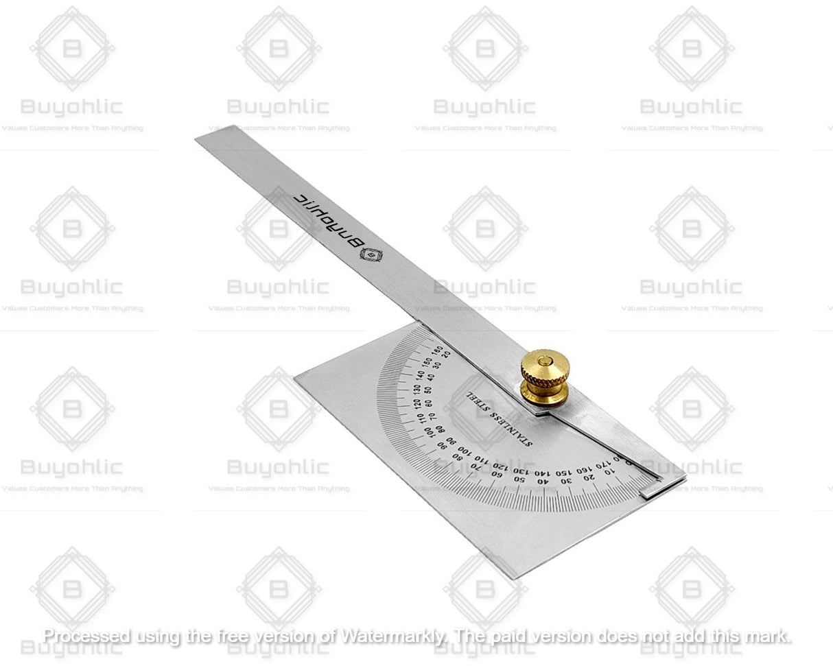 Rectangular head protractor ruler