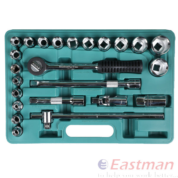 Buy Eastman 24-Piece Chrome Vanadium Socket Set | Jaibros