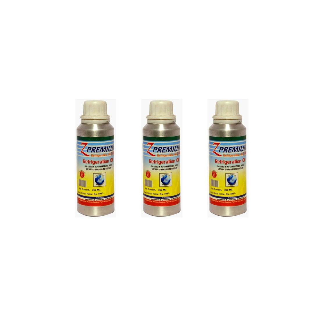 Three bottles of Z Premium refrigeration oil