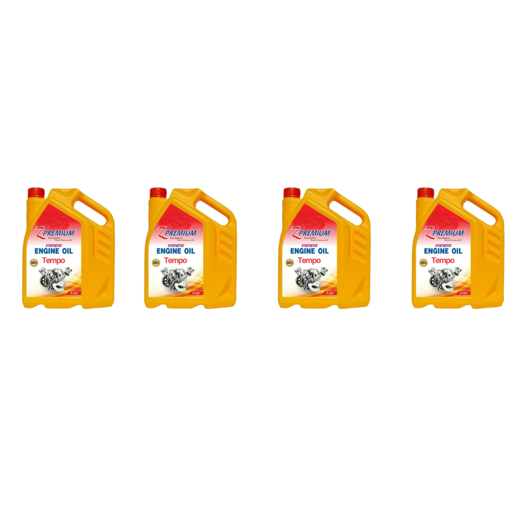 Four bottles of Premium Engine Oil Tempo
