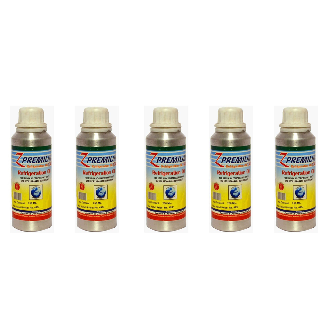Five bottles of Z Premium refrigeration oil