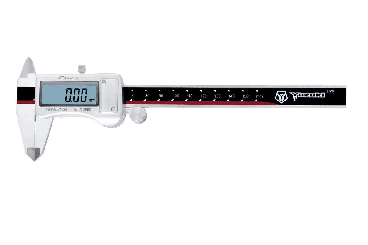 A digital caliper with an electronic display