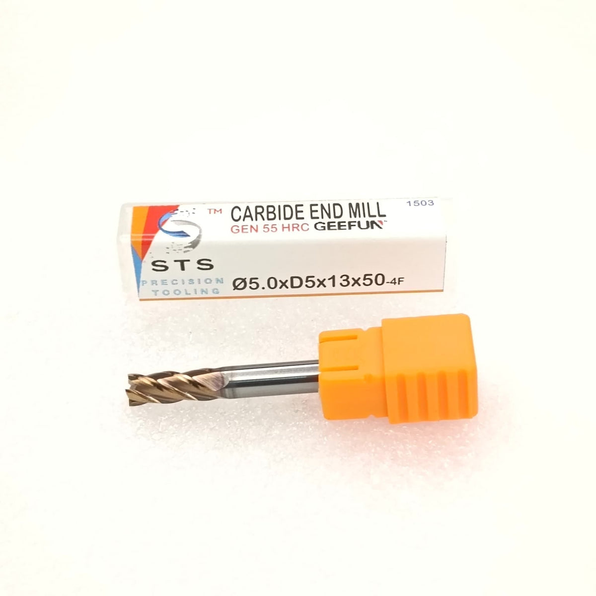 Carbide end mill with orange cap
