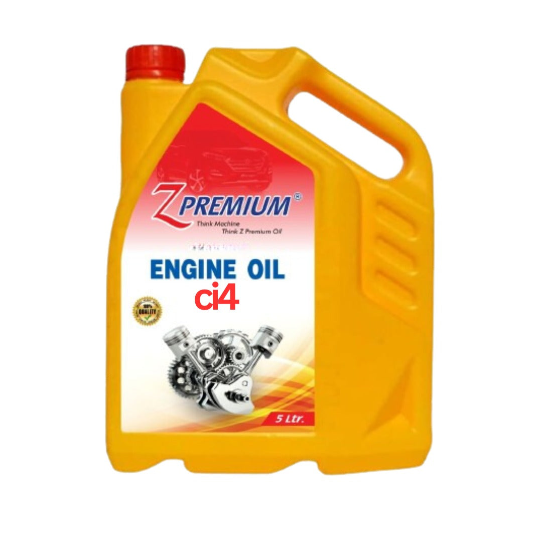 Yellow engine oil container with red cap