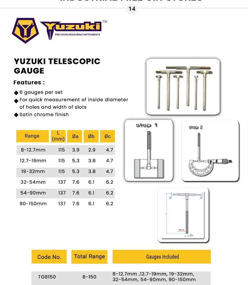 Yuzuki telescopic gauge set
