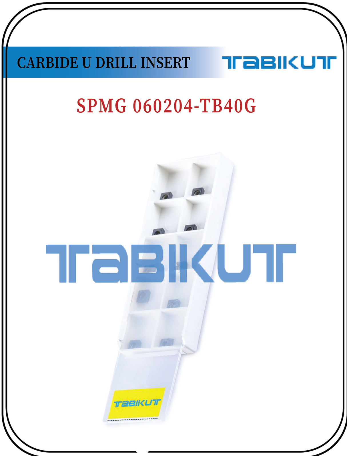 Carbide insert for U drill