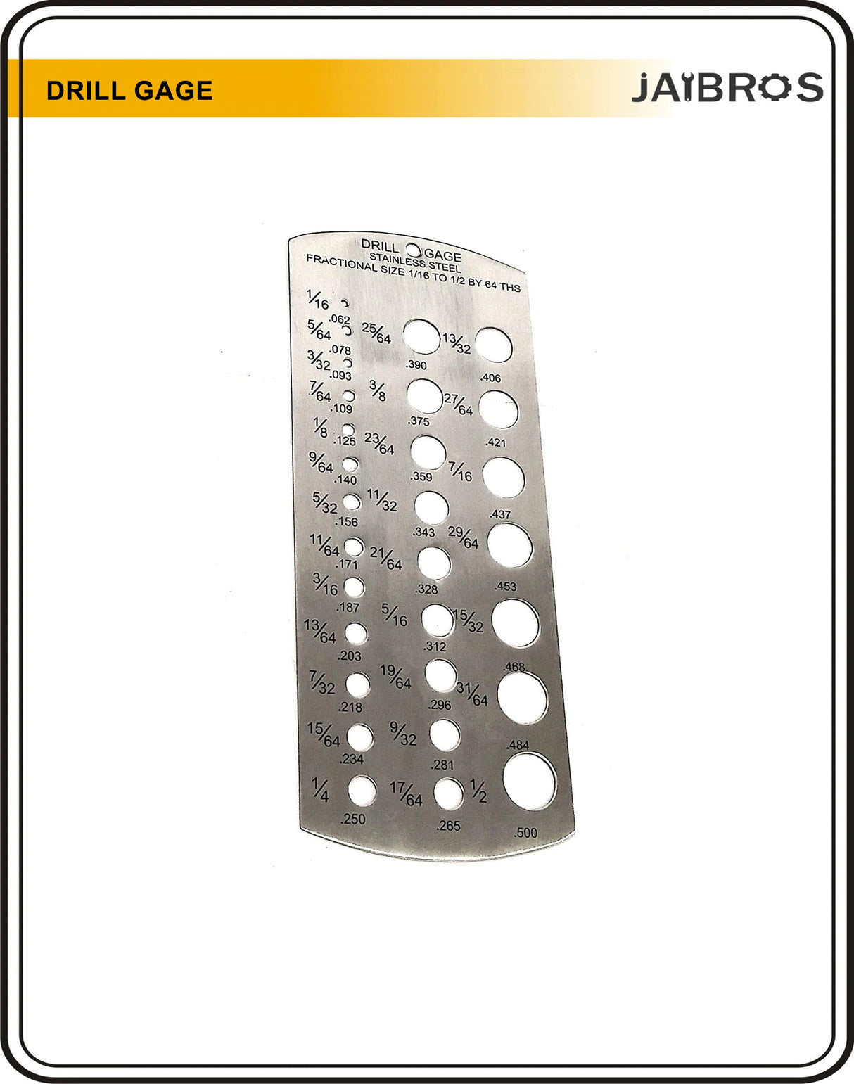 Stainless Drill Gage