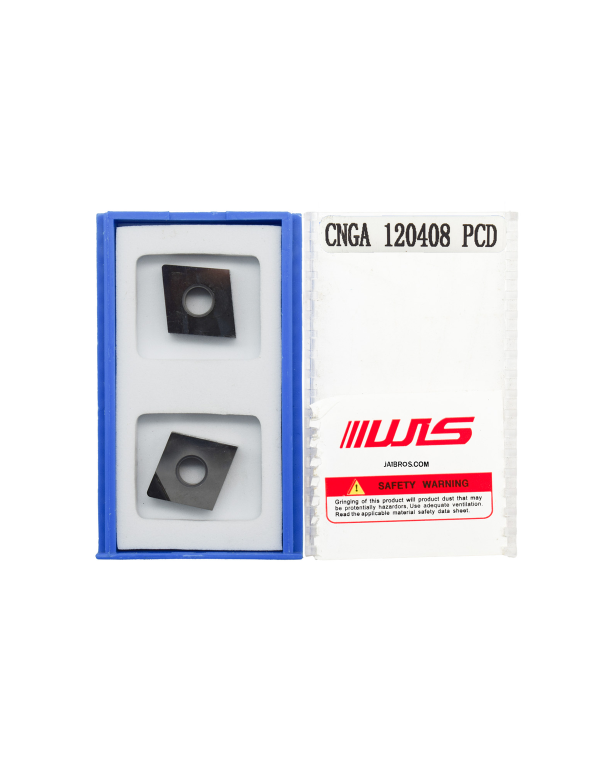 WS PCD insert CNGA120408 0.8 mm radius 2‑pack