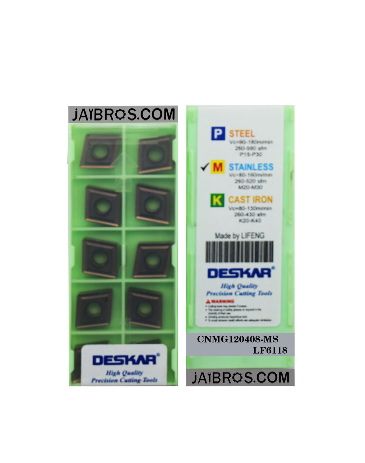 Deskar brand stainless steel grade inserts