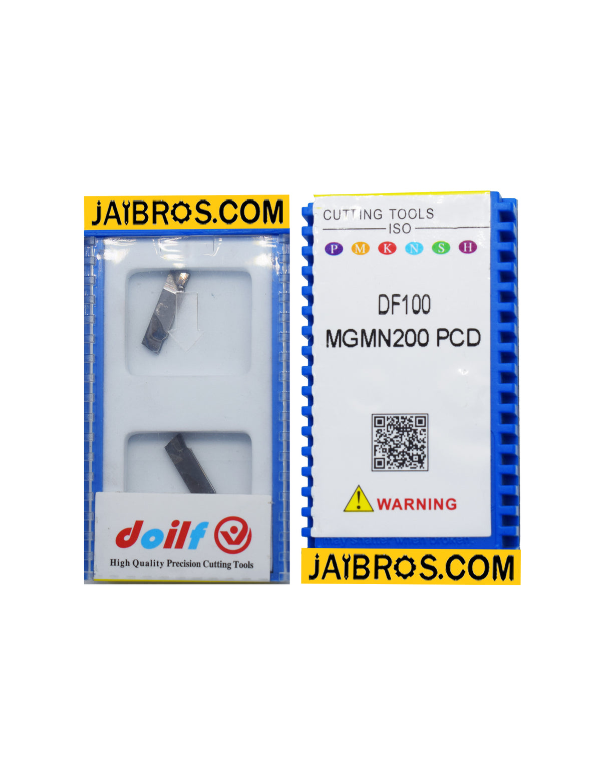 Two PCD inserts packaged in blue and white blister packs