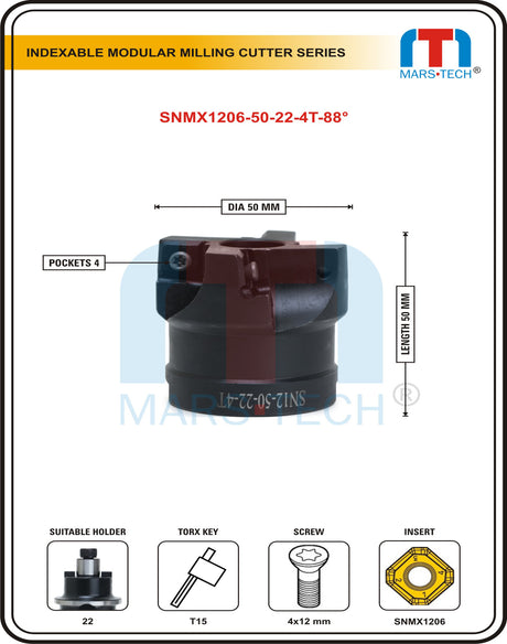 50 mm SNMX1206 facemill