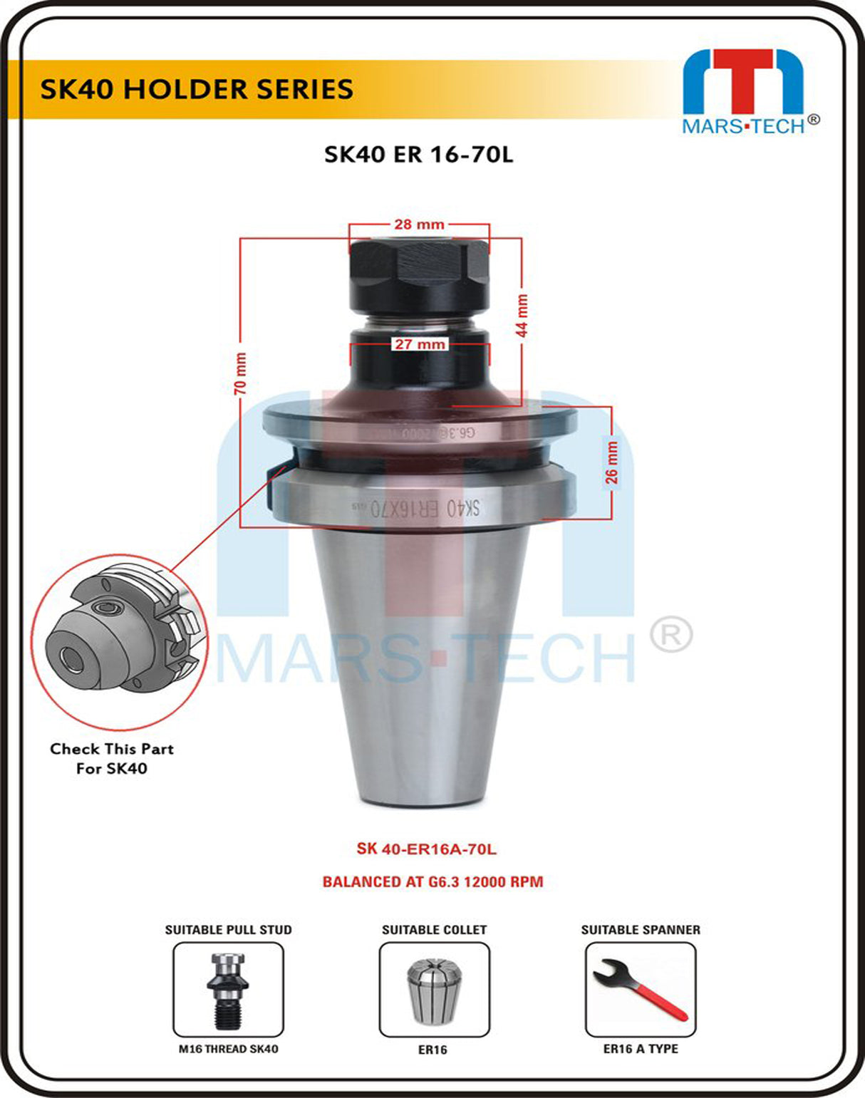 sk40 er16 collet chuck