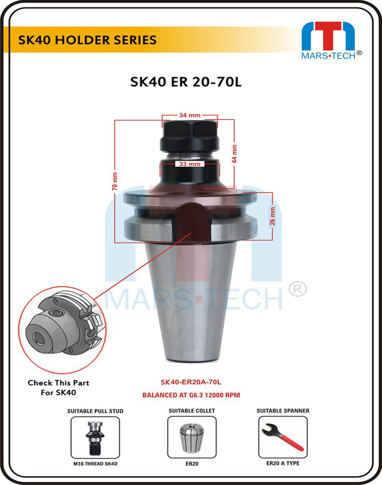 sk40 er20 collet chuck