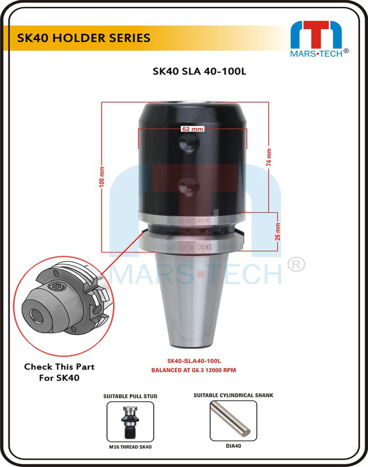 Side lock adaptor SK40