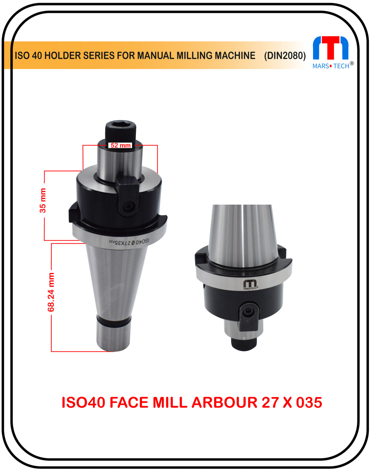 ISO 40 face mill adaptor