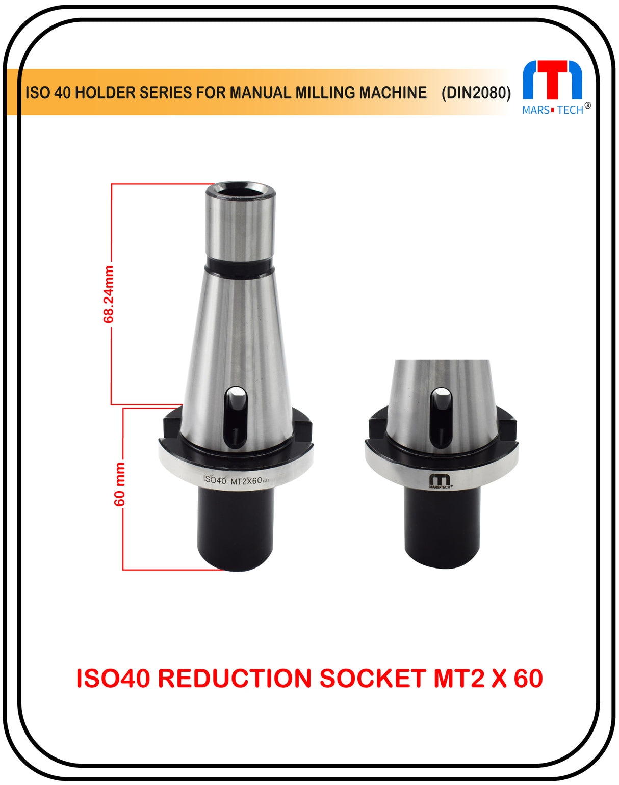ISO40 holder with Morse taper shank