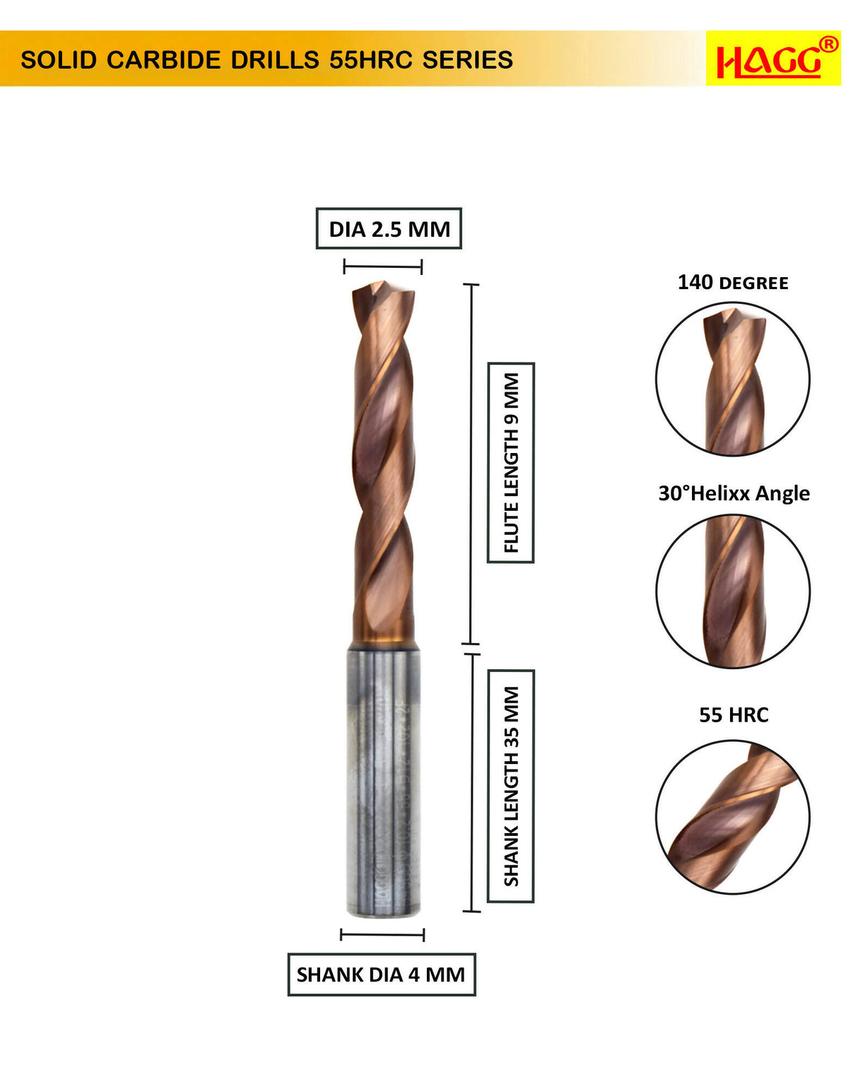 carbide drill bit 2mm to 2.9mm pack of 1