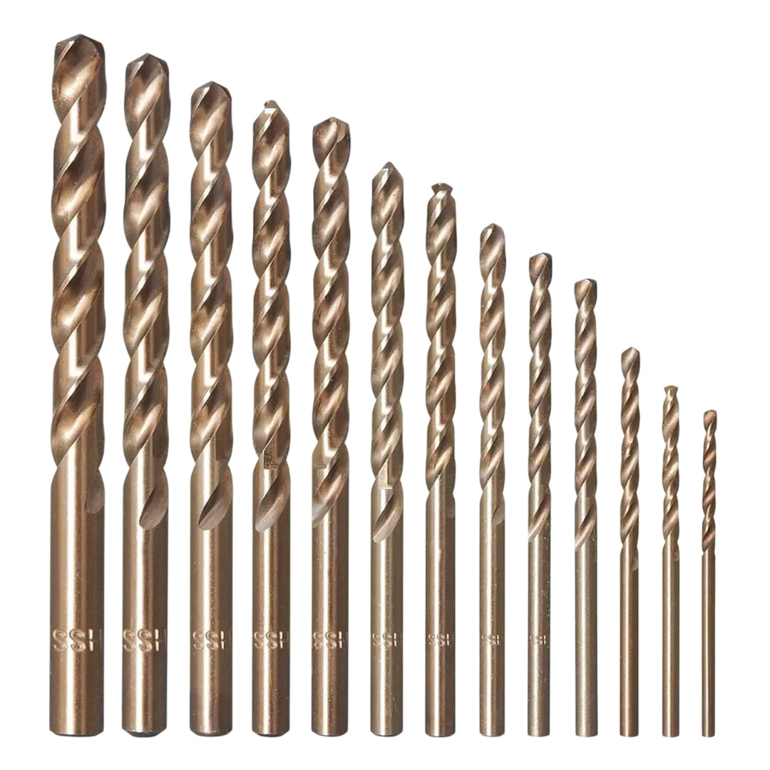 Set of drill bits of various sizes