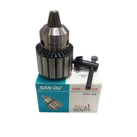 Sanou Key type Drill Chuck 1-13mm JT6 Taper Heavy Duty pack of 1