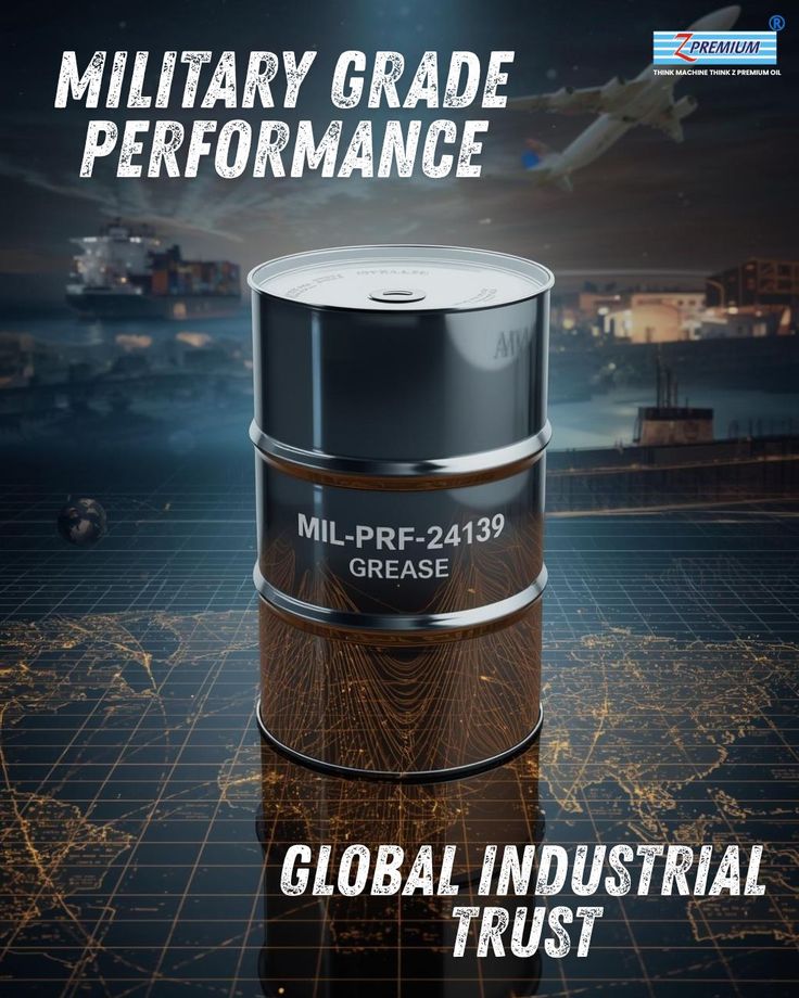 Barrel of grease with 'Military Grade Performance'