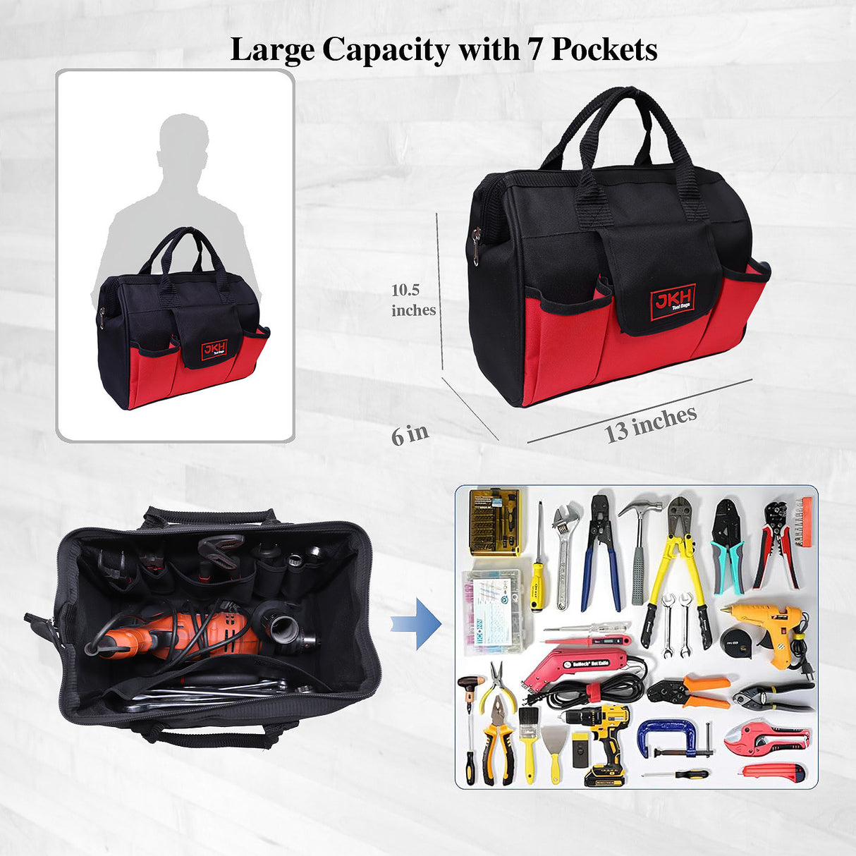 13" Tool Bag with Flap Pocket