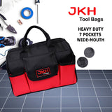 Red and black tool bag with JKH branding 