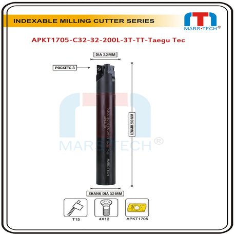 Indexable Inserted Endmill Dia 25/32 Mm Suitable To APKT1705 For TaeguTec Insert Pack of 1