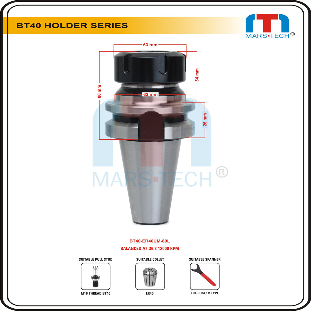 BT40 ER40 Tool Holder – Buy CNC Collet Chucks | Jaibros